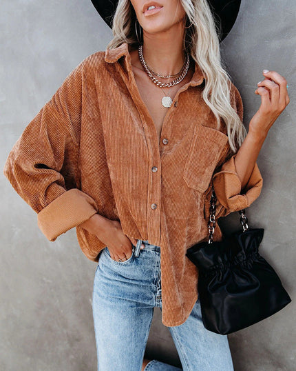 Esme | Vintage Corduroy Shirt Caramel Shirt