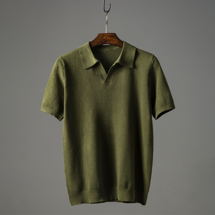 Charles | Peruvian Cotton Polo Shirt Green Polo Shirts