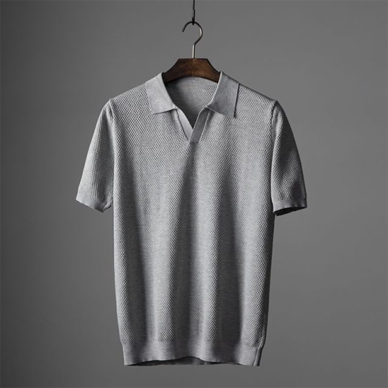 Charles | Peruvian Cotton Polo Shirt Grey Polo Shirts