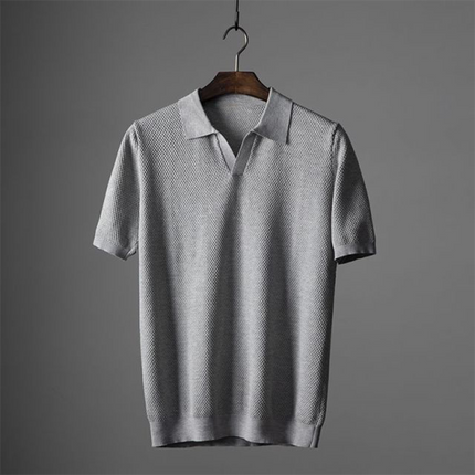 Charles | Peruvian Cotton Polo Shirt Grey Polo Shirts