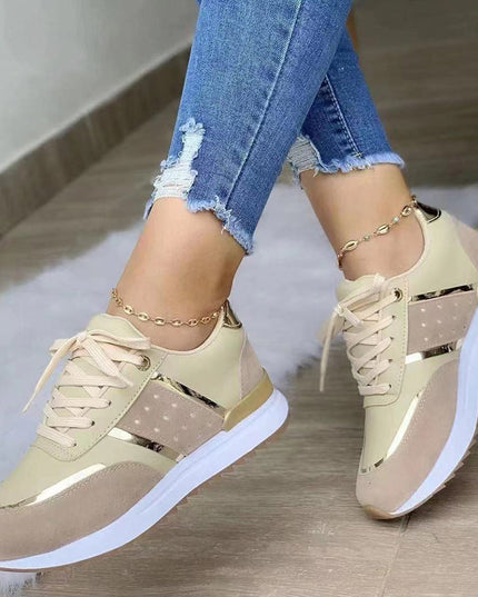 Stylish Orthopedic Sneakers for Women Gold Sneakers