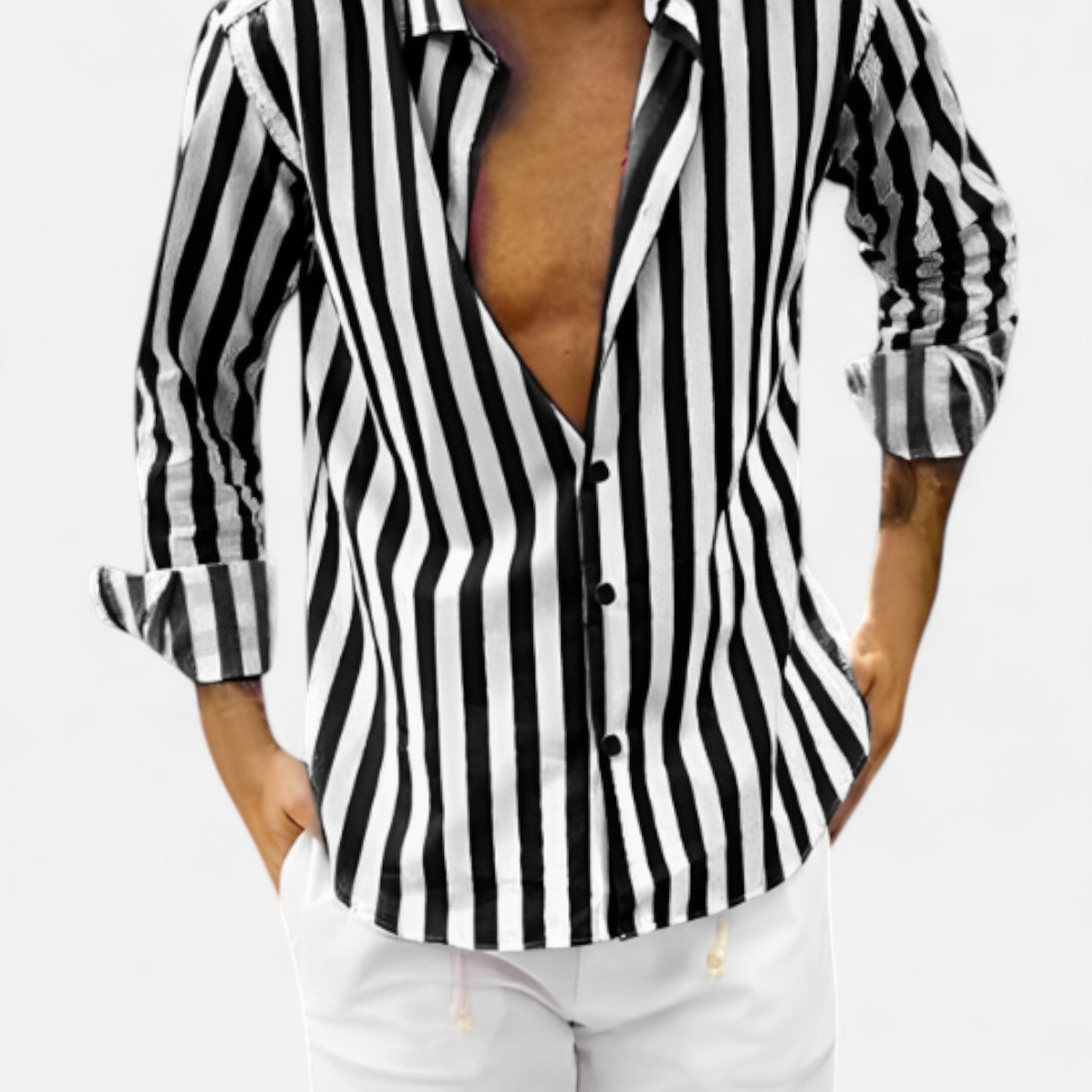 The Vittorio Striped Summer Shirt Black Shirts