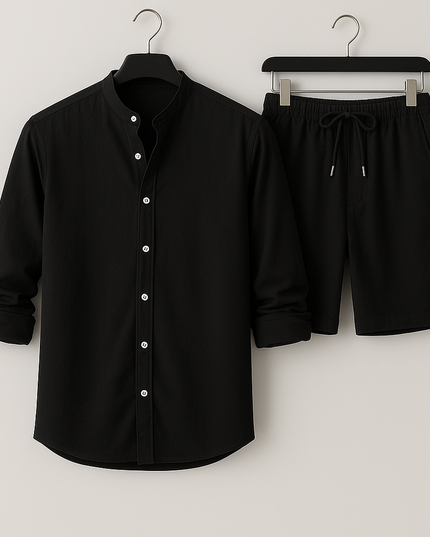 Duvall Relaxed Linen Set Black