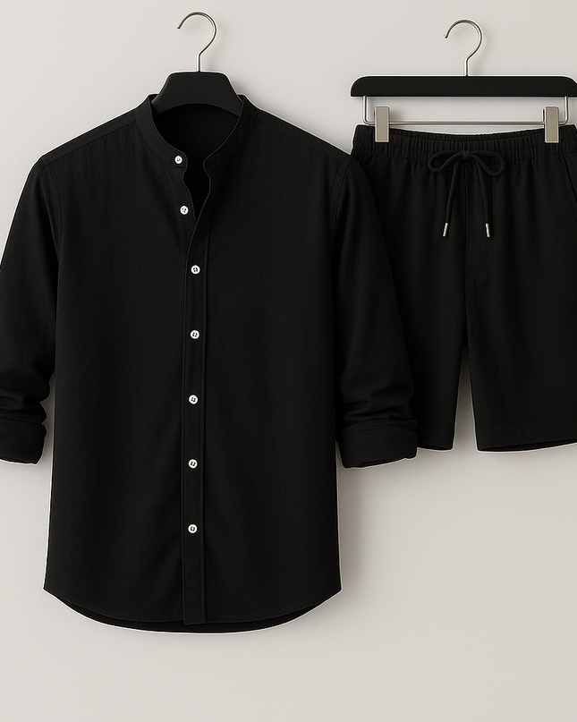 Duvall Relaxed Linen Set Black