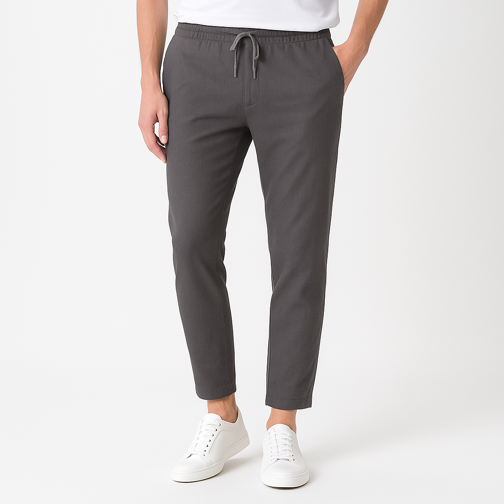 Monaco Cotton Linen Trousers Gray