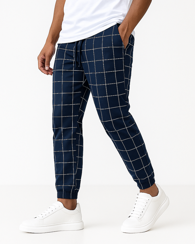 Kairo Gridline Pants Navy Blue