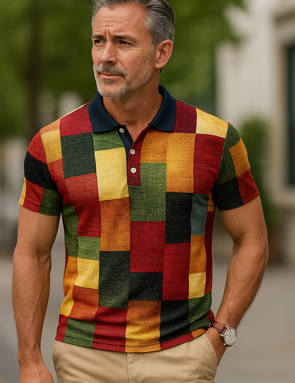 Exclusive Classic Plaid Polo Shirt Red Polo Shirts