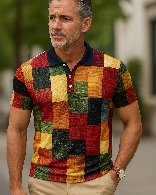 Exclusive Classic Plaid Polo Shirt Red Polo Shirts