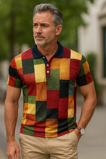 Exclusive Classic Plaid Polo Shirt Red Polo Shirts