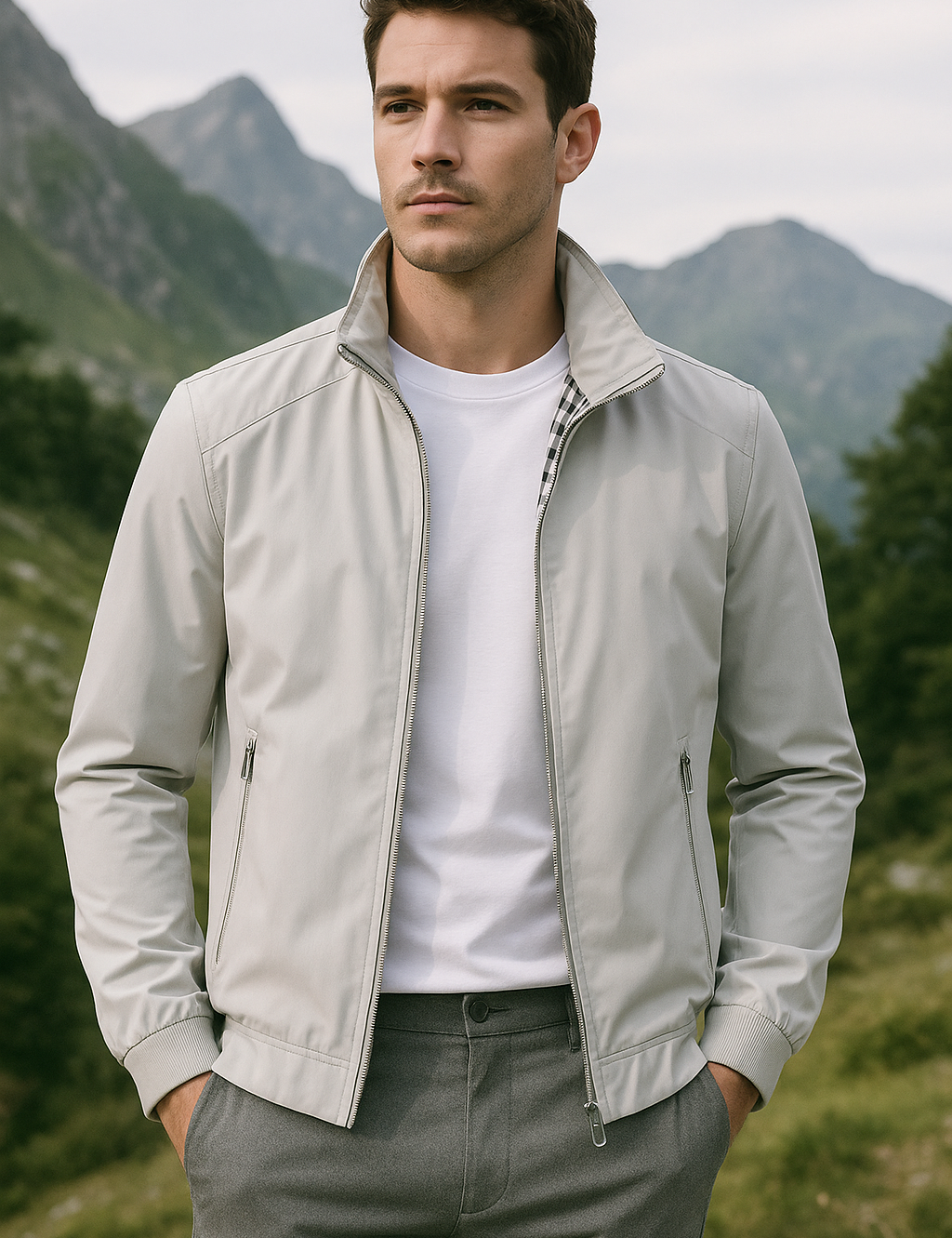 Men's Windproof Summer Jacket Gray Jackets