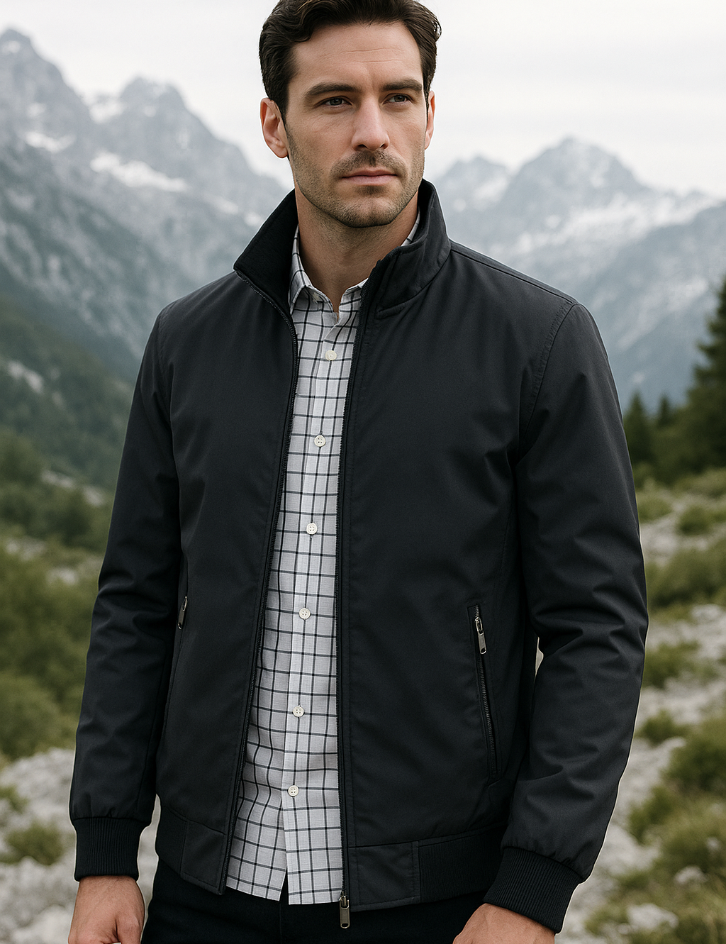 Men's Windproof Summer Jacket Black Jackets