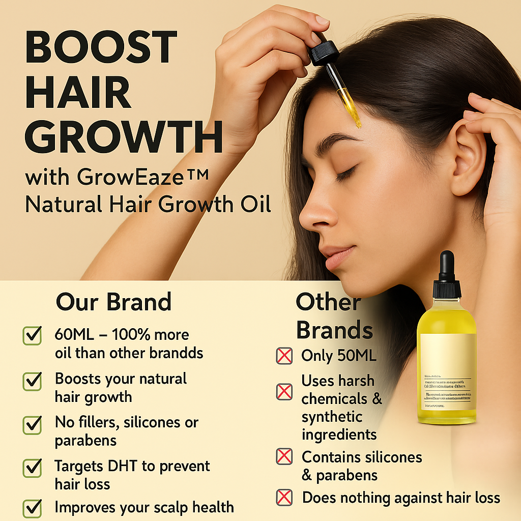 GrowEaze Natural Hair Restorer Oil - Buy 1 Get 1 Free Generated Product