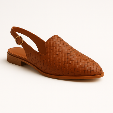 Elina Women's Elegant Low Heel Slip-On Loafers Coffee Sandals