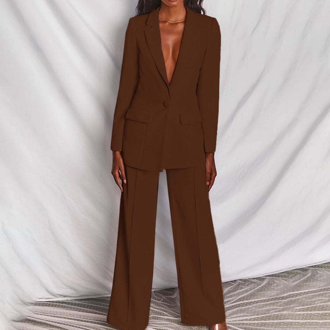 Elegant Women's Blazer and Pants Set Blazer