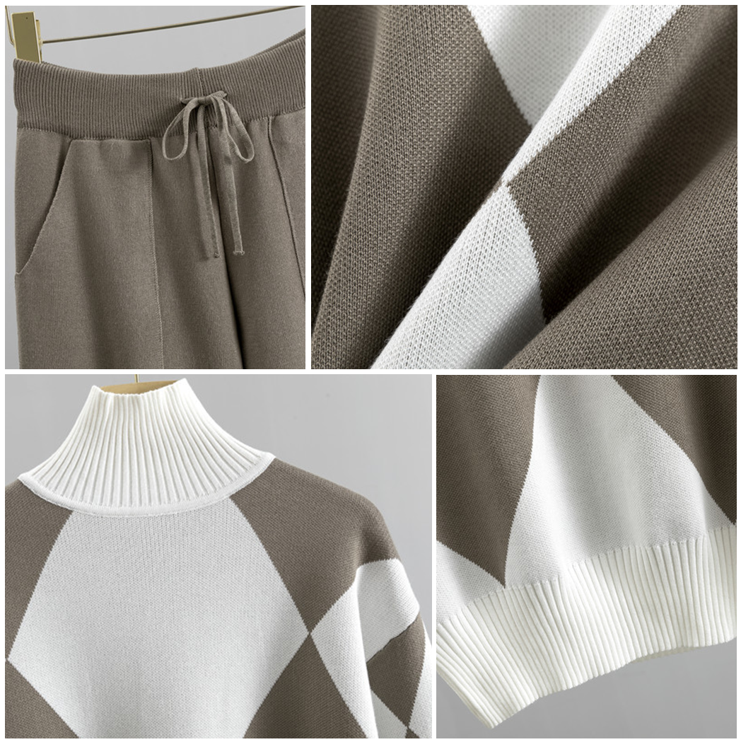 Allure Knit Two-Piece Set – Diamond Pattern Softwear Two Piece Outfits