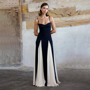 Contrast Sling Dress Women's Fashion