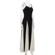 Contrast Sling Dress Women's Fashion