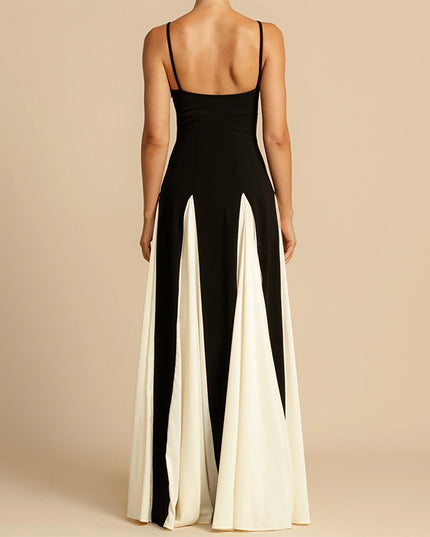 Contrast Sling Dress Women's Fashion