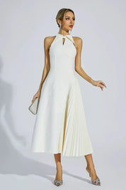 Cameron™ | Ruffled Sleeveless Midi Dress L Dresses