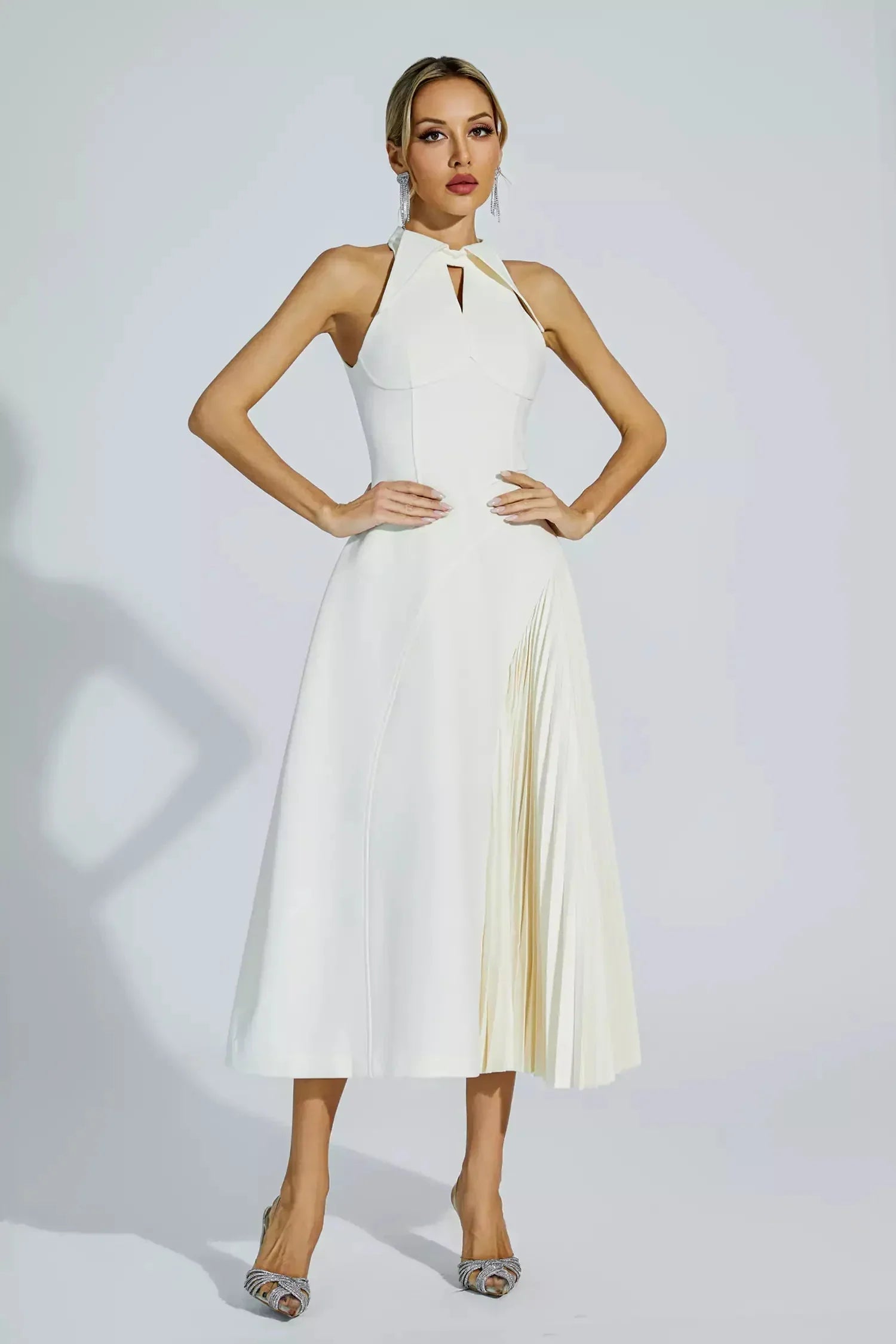 Cameron™ | Ruffled Sleeveless Midi Dress XL Dresses
