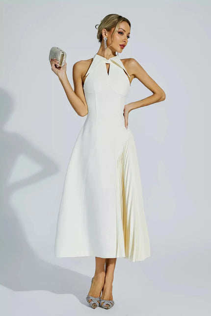 Cameron™ | Ruffled Sleeveless Midi Dress S Dresses