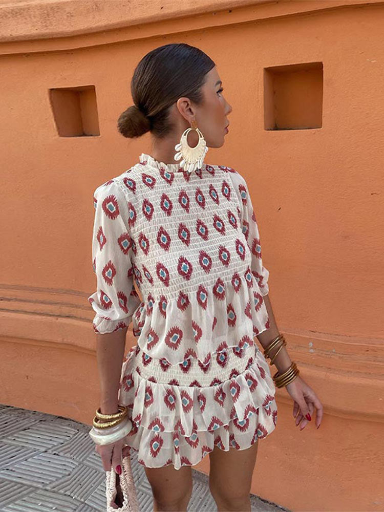 Tesse | Elegant Pleated Shirt and Skirt Ensemble Casual Set