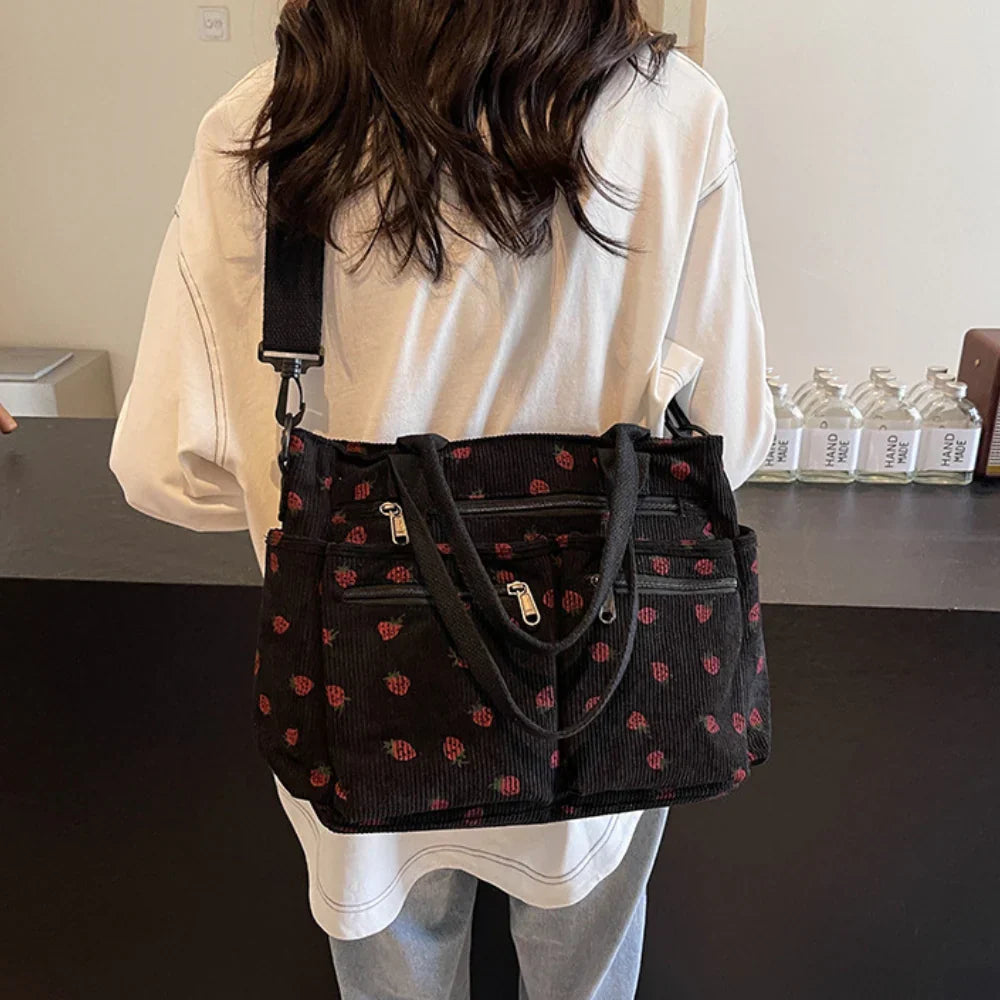 Berry Buddy Tote Bag – Cute Plush Berry Tote Black Bag