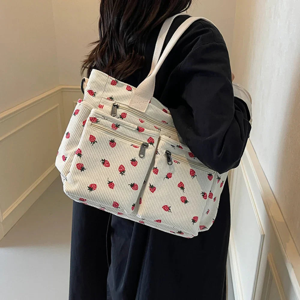 Berry Buddy Tote Bag – Cute Plush Berry Tote White Bag