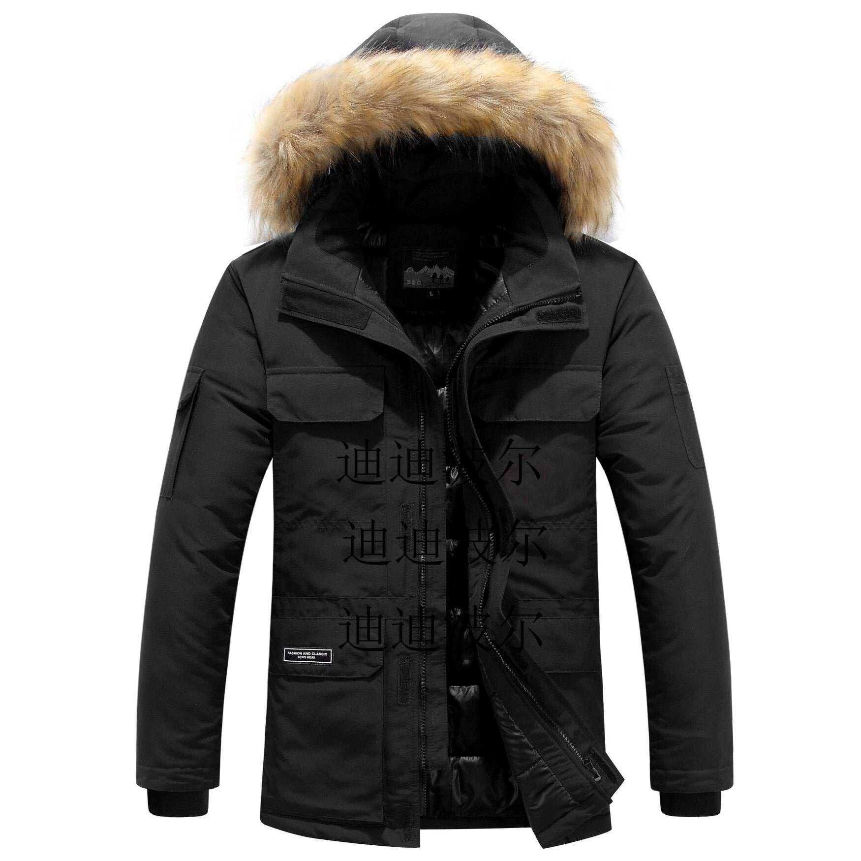 Stylish Hooded Insulated Winter Jacket Black Jackets