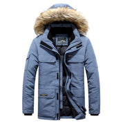 Stylish Hooded Insulated Winter Jacket Blue Jackets