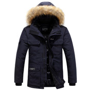 Stylish Hooded Insulated Winter Jacket Dark blue Jackets