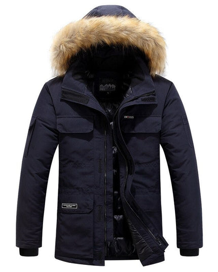 Stylish Hooded Insulated Winter Jacket Dark blue Jackets