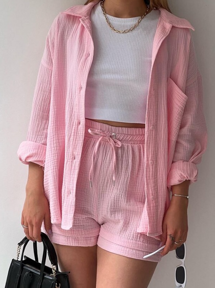 Emilia | Cotton Suit for Women Light Pink