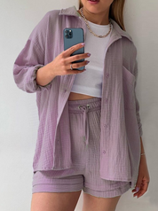 Emilia | Cotton Suit for Women Deep Violet