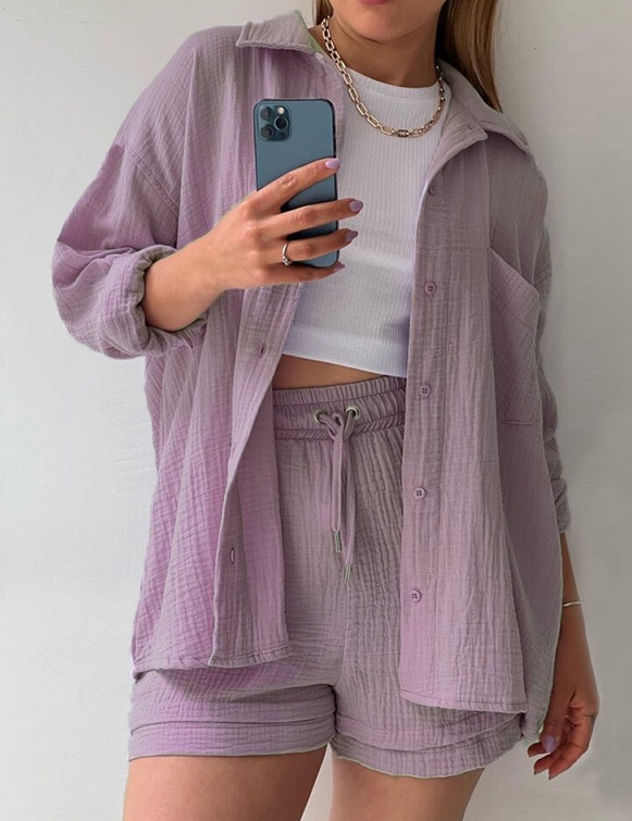 Emilia | Cotton Suit for Women Deep Violet