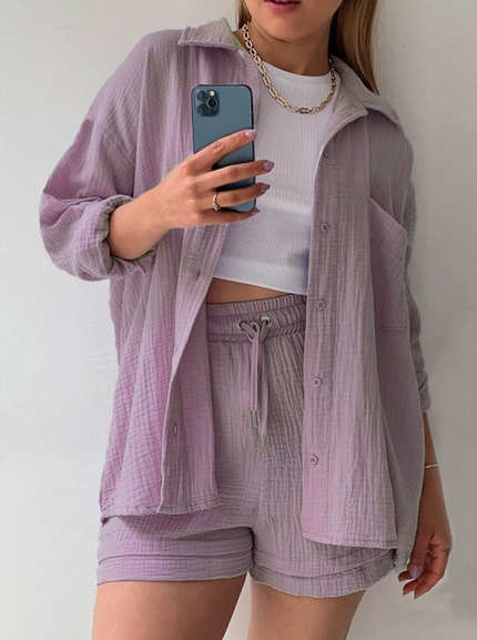 Emilia | Cotton Suit for Women Deep Violet