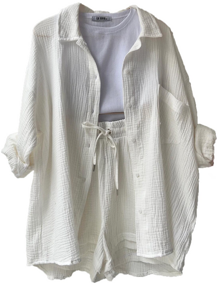Emilia | Cotton Suit for Women White