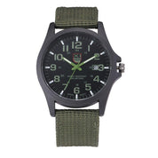 Men's Military-Style Rugged Watch with Illuminated Dial Green Men Fashion