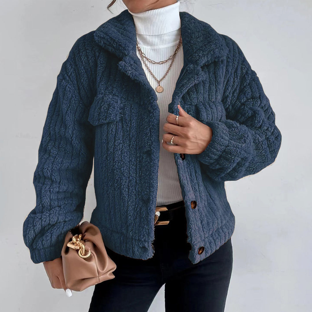 Ella - Elegant Oversized Jacket for Women Dark Blue Jackets