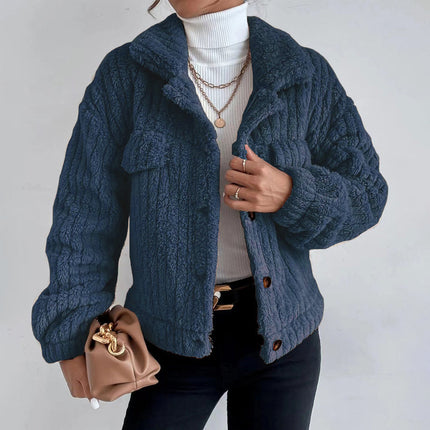 Ella - Elegant Oversized Jacket for Women Dark Blue Jackets
