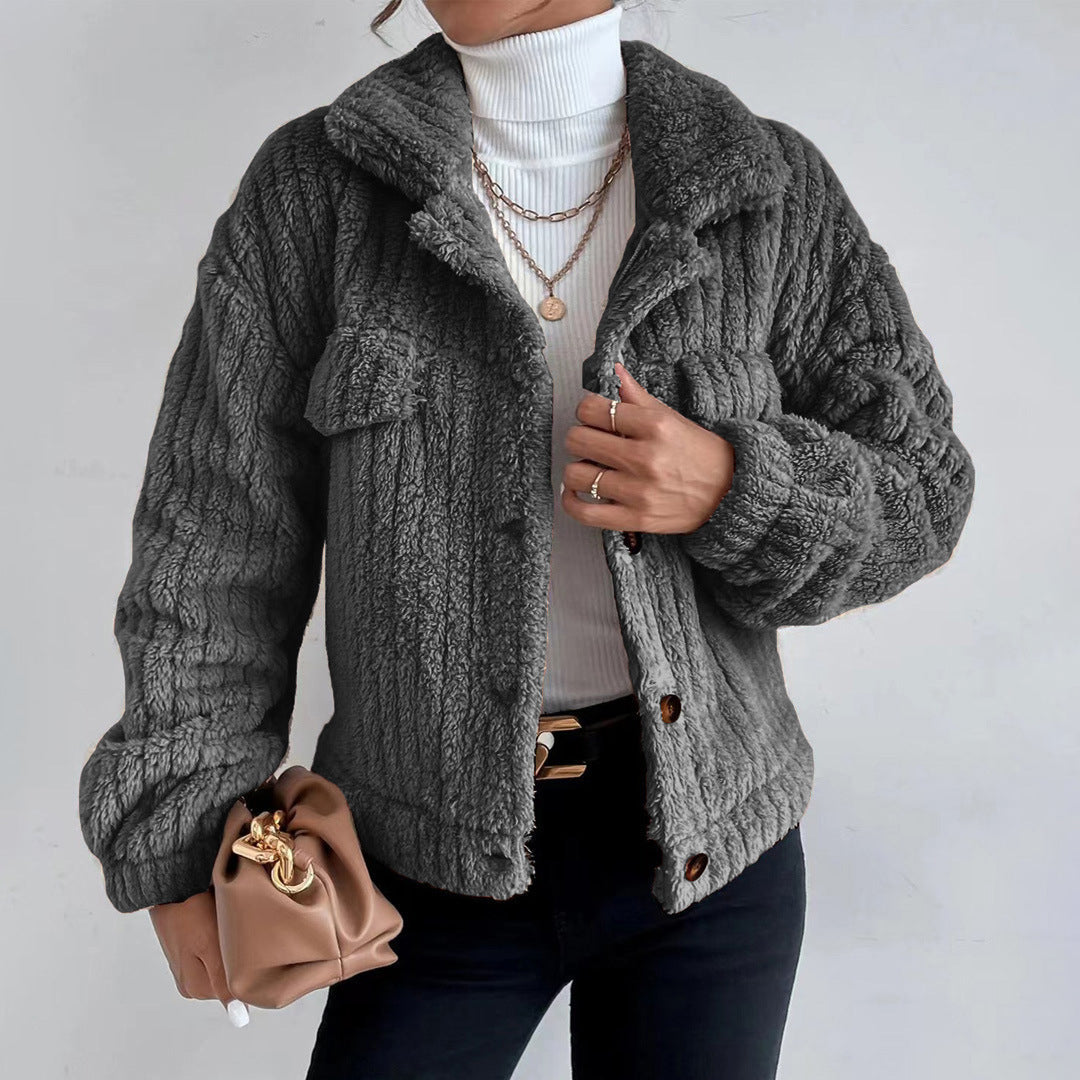 Ella - Elegant Oversized Jacket for Women Dark Gray Jackets