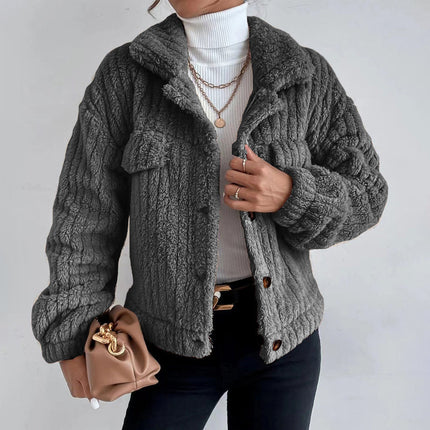 Ella - Elegant Oversized Jacket for Women Dark Gray Jackets