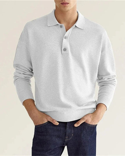 Bradley | Long Sleeved Polo Shirt White Polos Shirts