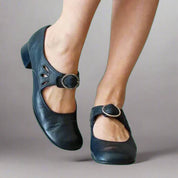 Denisa – Orthopaedic Leather Sandals Navy Blue Sandals