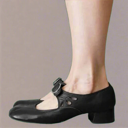 Denisa – Orthopaedic Leather Sandals Black Sandals
