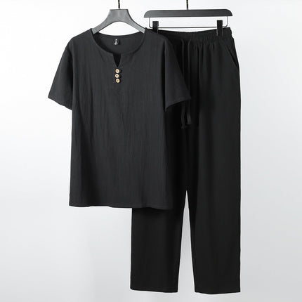 Drift Linen Set Black Men's Clothing