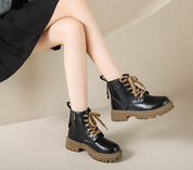 Fleece Lined Combat Boots Women's Footwear