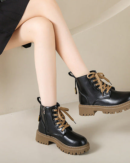 Fleece Lined Combat Boots Women's Footwear