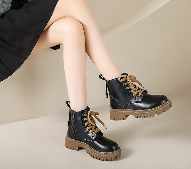 Fleece Lined Combat Boots Women's Footwear