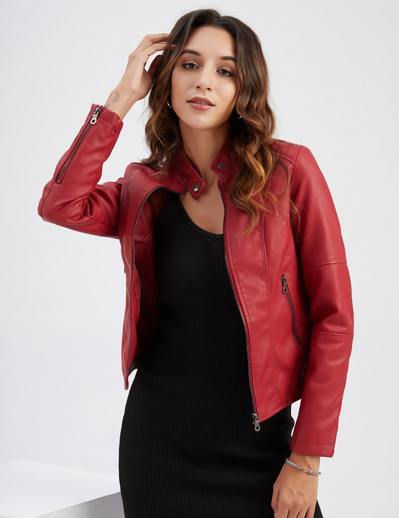 Women's Slim Leather Jacket Jackets